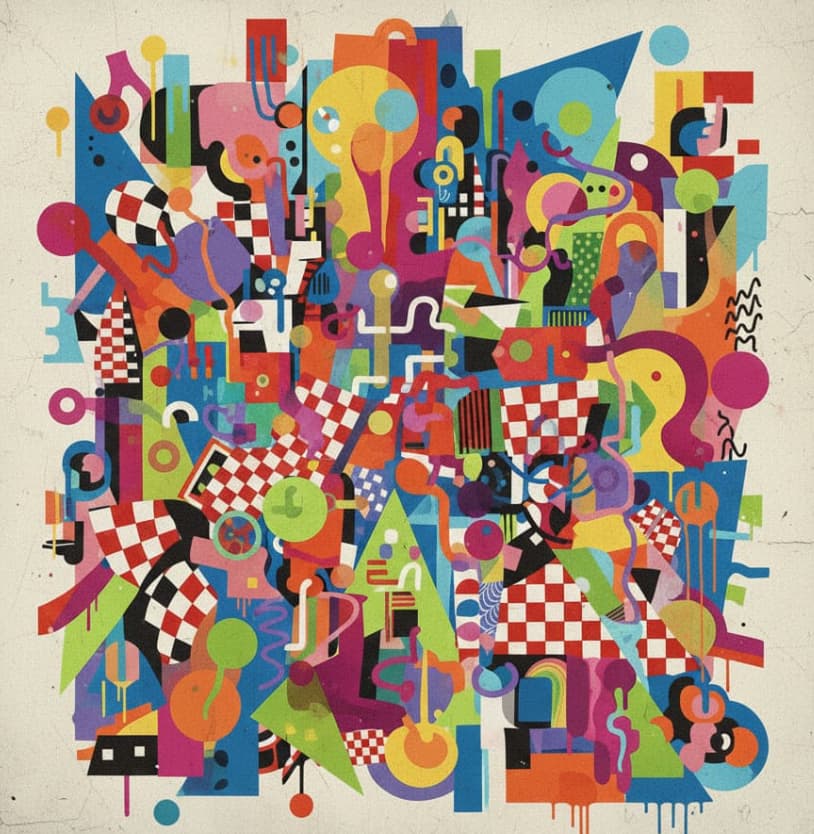 A Typical postmodern painting, AI generated